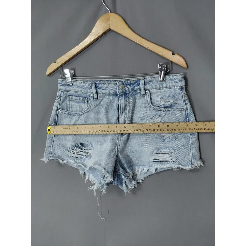 PACSUN LOS ANGELES High Rise Short Denim Shorts Blue Size 28